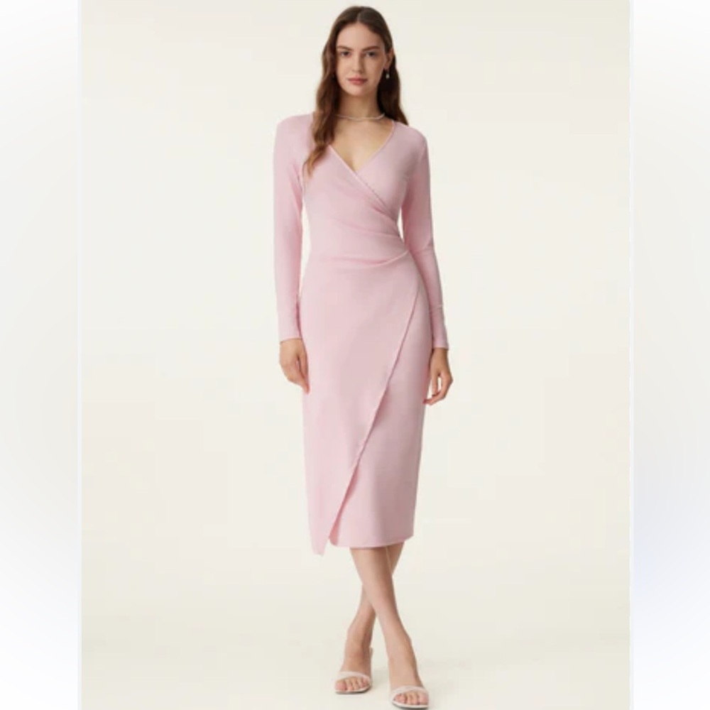 OGL Elegant Pink Midi Dress
